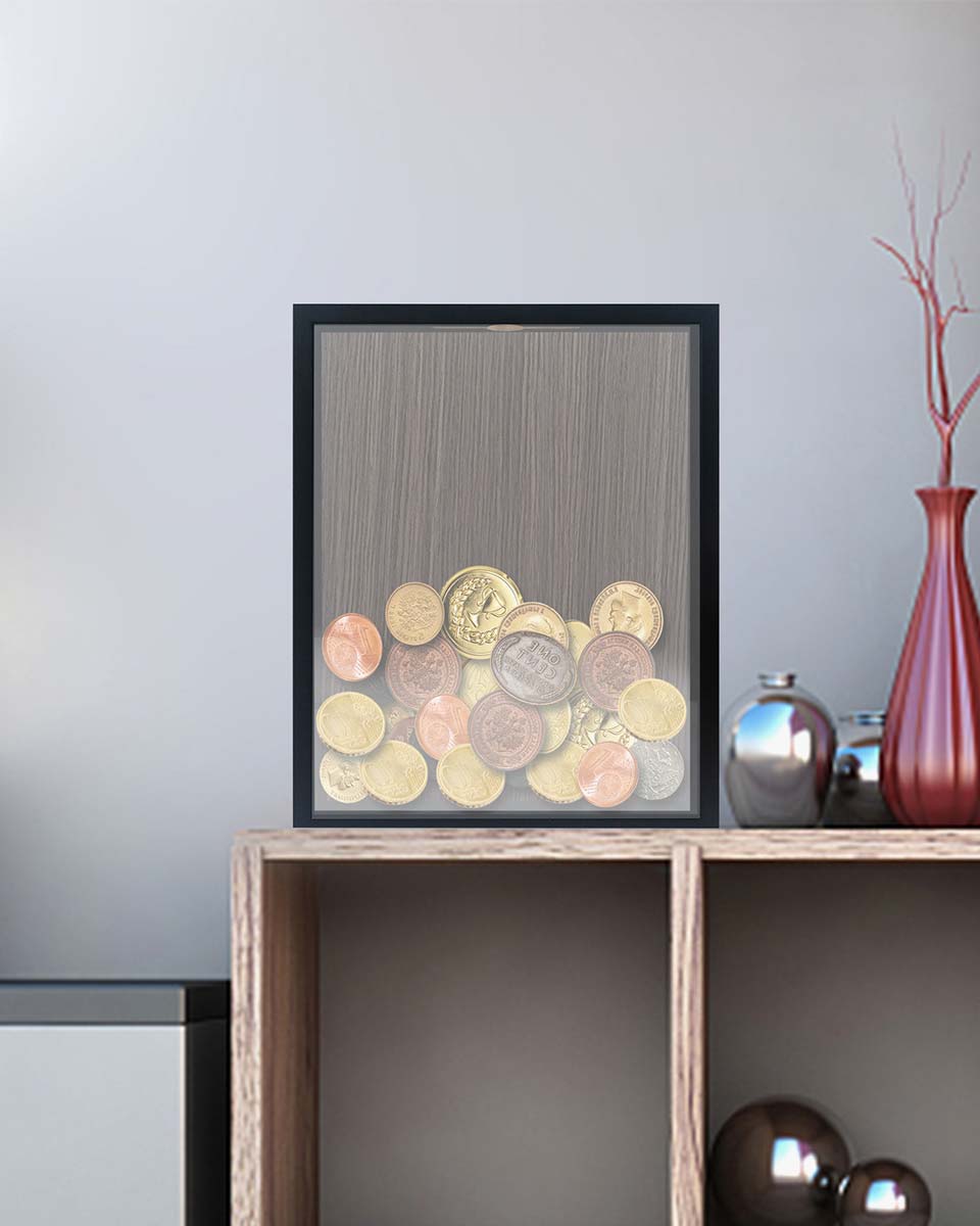 Shadow Box Frame Wood Collection Case With Slot on top - 5 Sizes Available