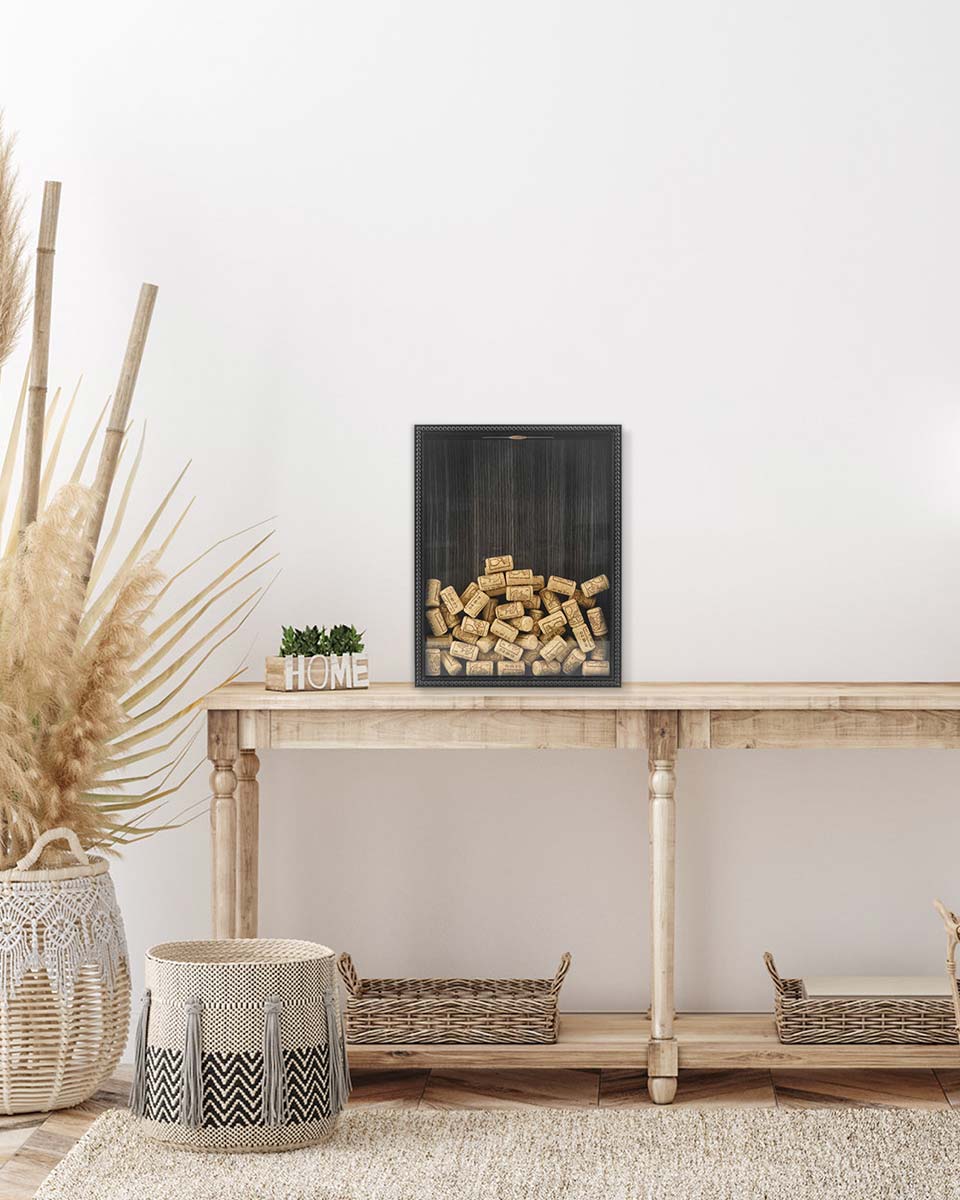 White Top Loading with Slot Unique Beaded Design Travel Shadow Box in 3 Size