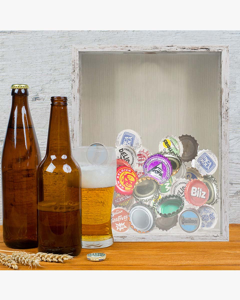 Shadow Box Frame White Wood Collection Case With Slot on top - 5 Sizes Available