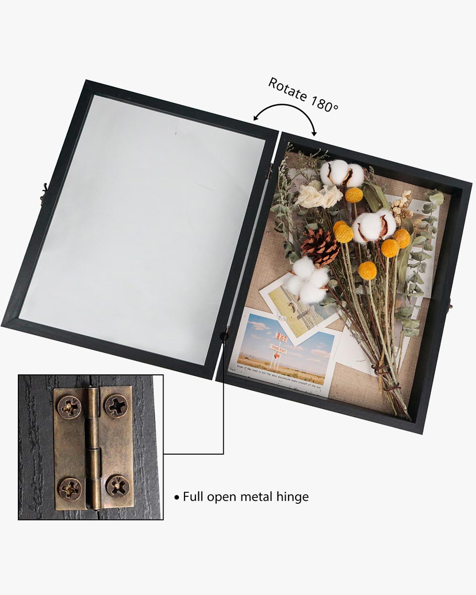 Rustic Black Shadow Box Frame Window Door With Hinge in 7 Sizes