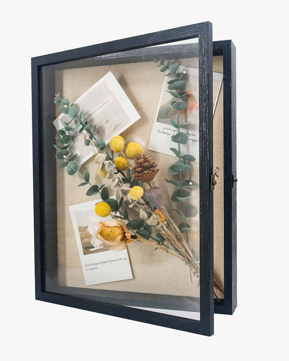 Rustic Black Shadow Box Frame Window Door With Hinge in 7 Sizes