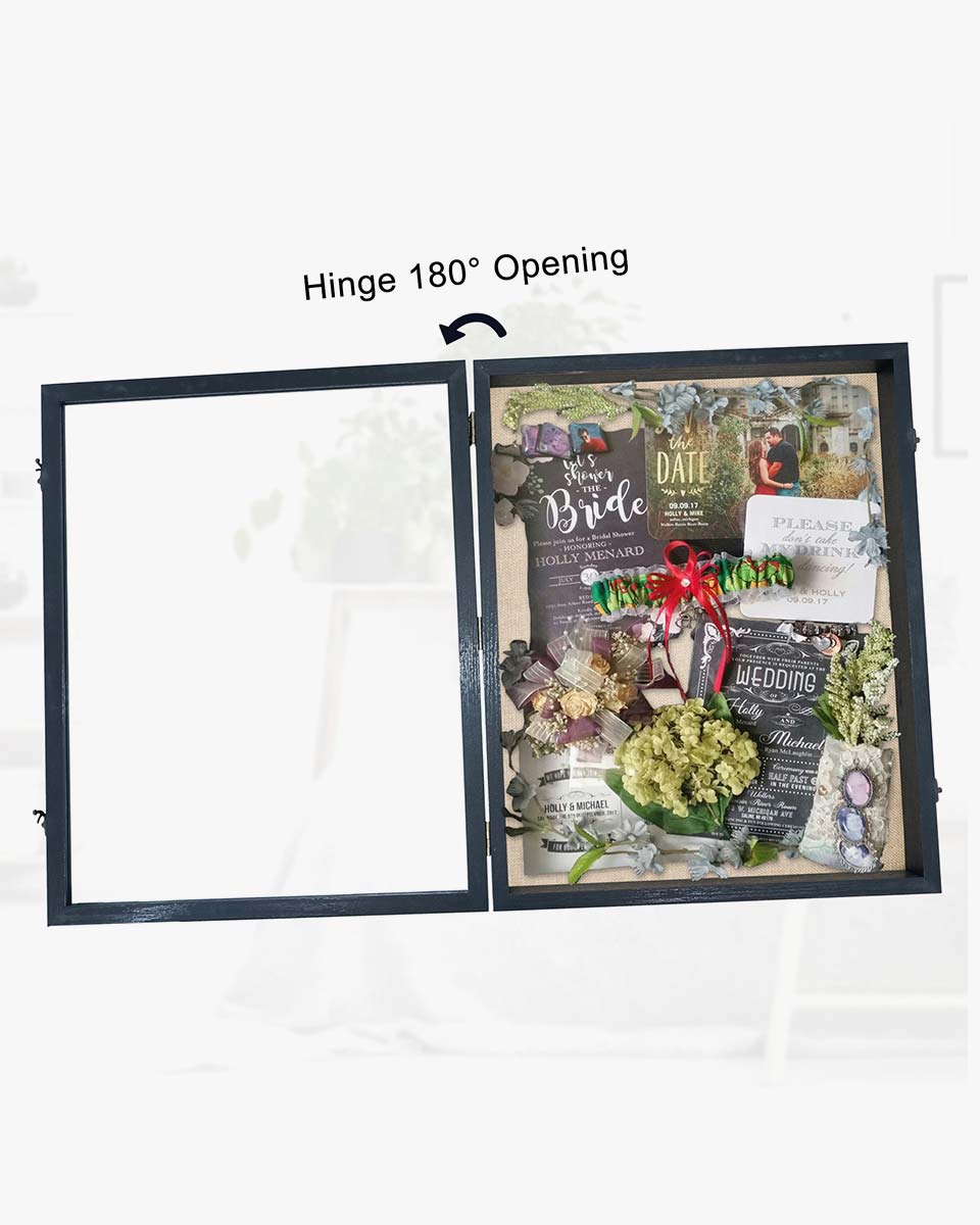 Rustic Black Shadow Box Frame Window Door With Hinge in 7 Sizes