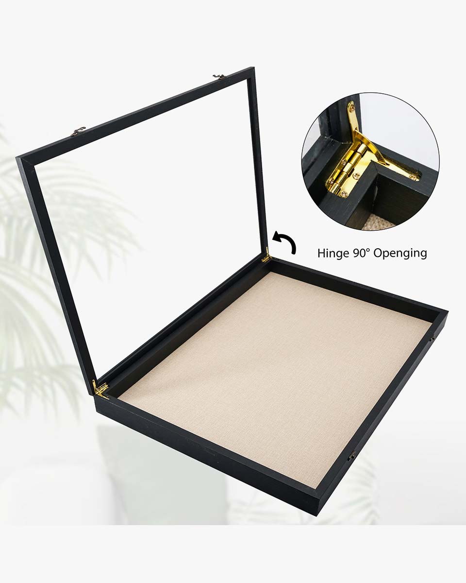 Rustic Black Shadow Box Frame Window Door With Hinge in 7 Sizes
