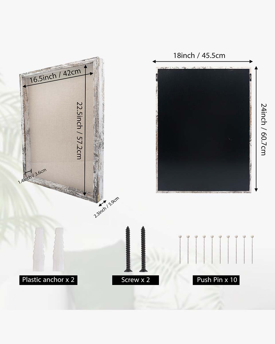 Rustic White Shadow Box Frame Window Door With Hinge in 7 Sizes