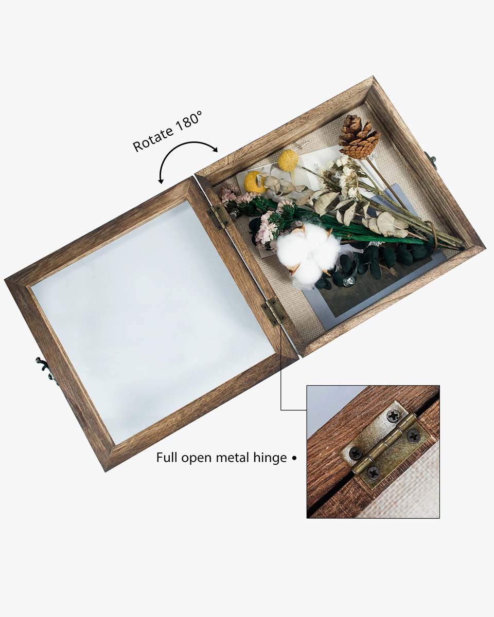 Carbonized Black Shadow Box Frame Window Door with Hinge - 6 Sizes Available