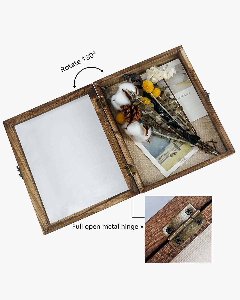 Carbonized Black Shadow Box Frame Window Door with Hinge - 6 Sizes Available