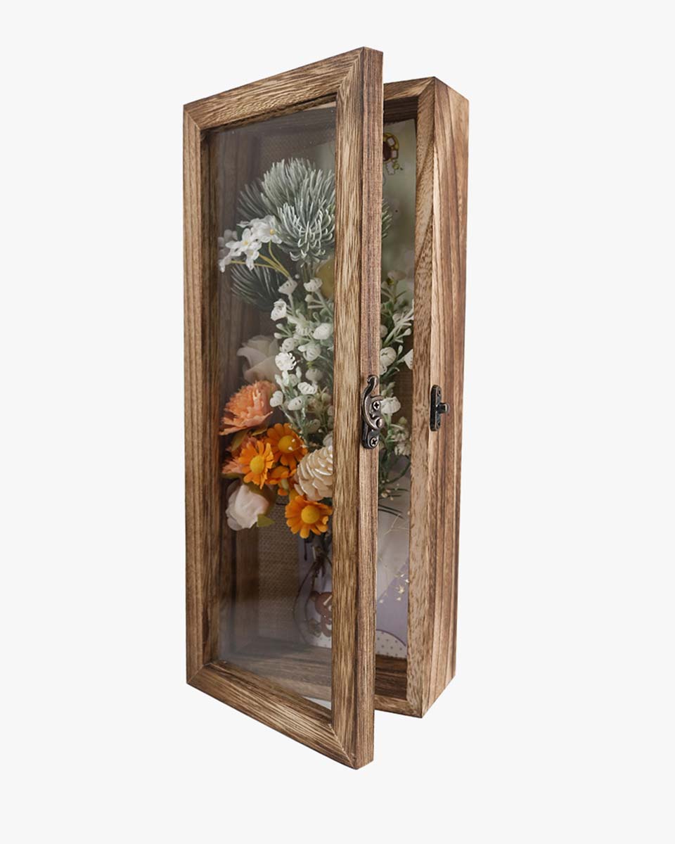 Carbonized Black Shadow Box Frame Window Door with Hinge - 6 Sizes Available