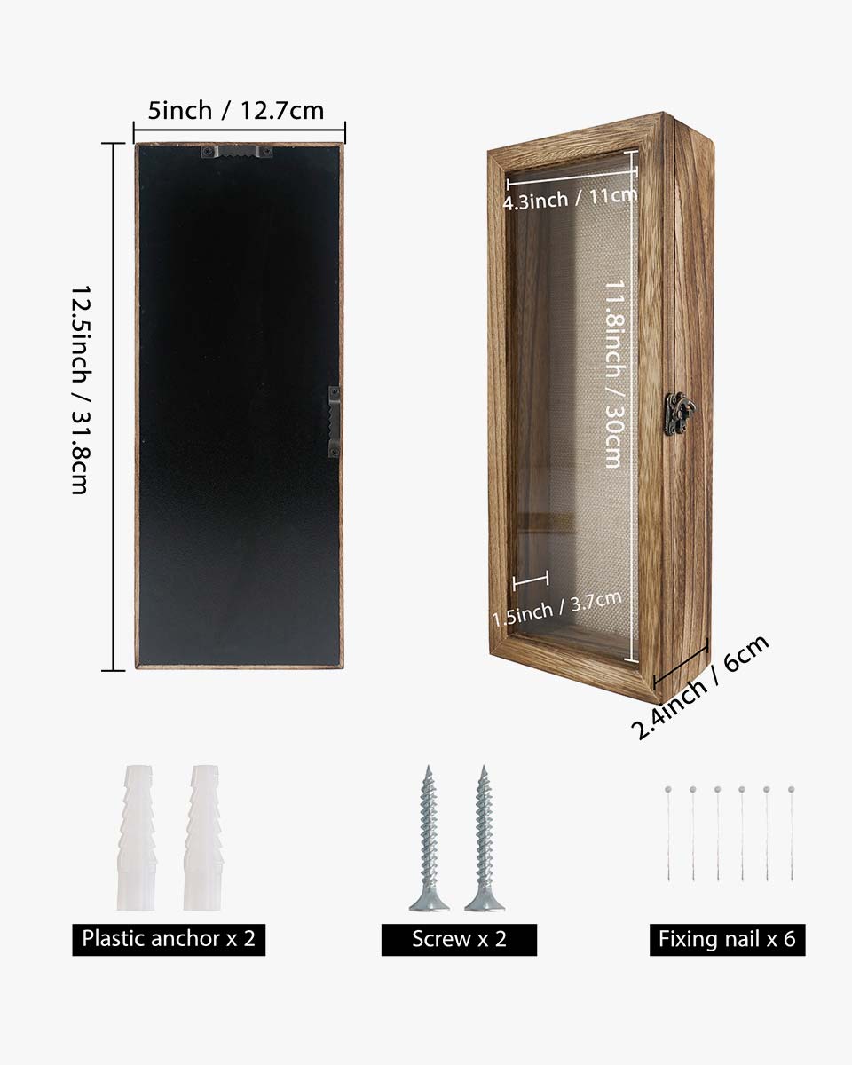 Carbonized Black Shadow Box Frame Window Door with Hinge - 6 Sizes Available