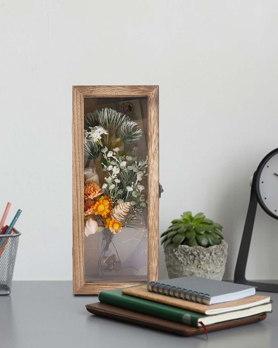 Carbonized Black Shadow Box Frame Window Door with Hinge - 6 Sizes Available