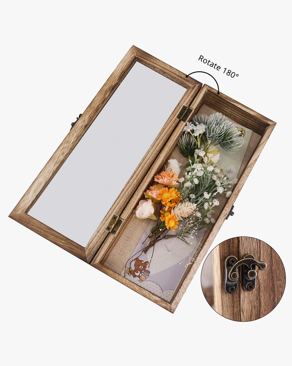 Carbonized Black Shadow Box Frame Window Door with Hinge - 6 Sizes Available
