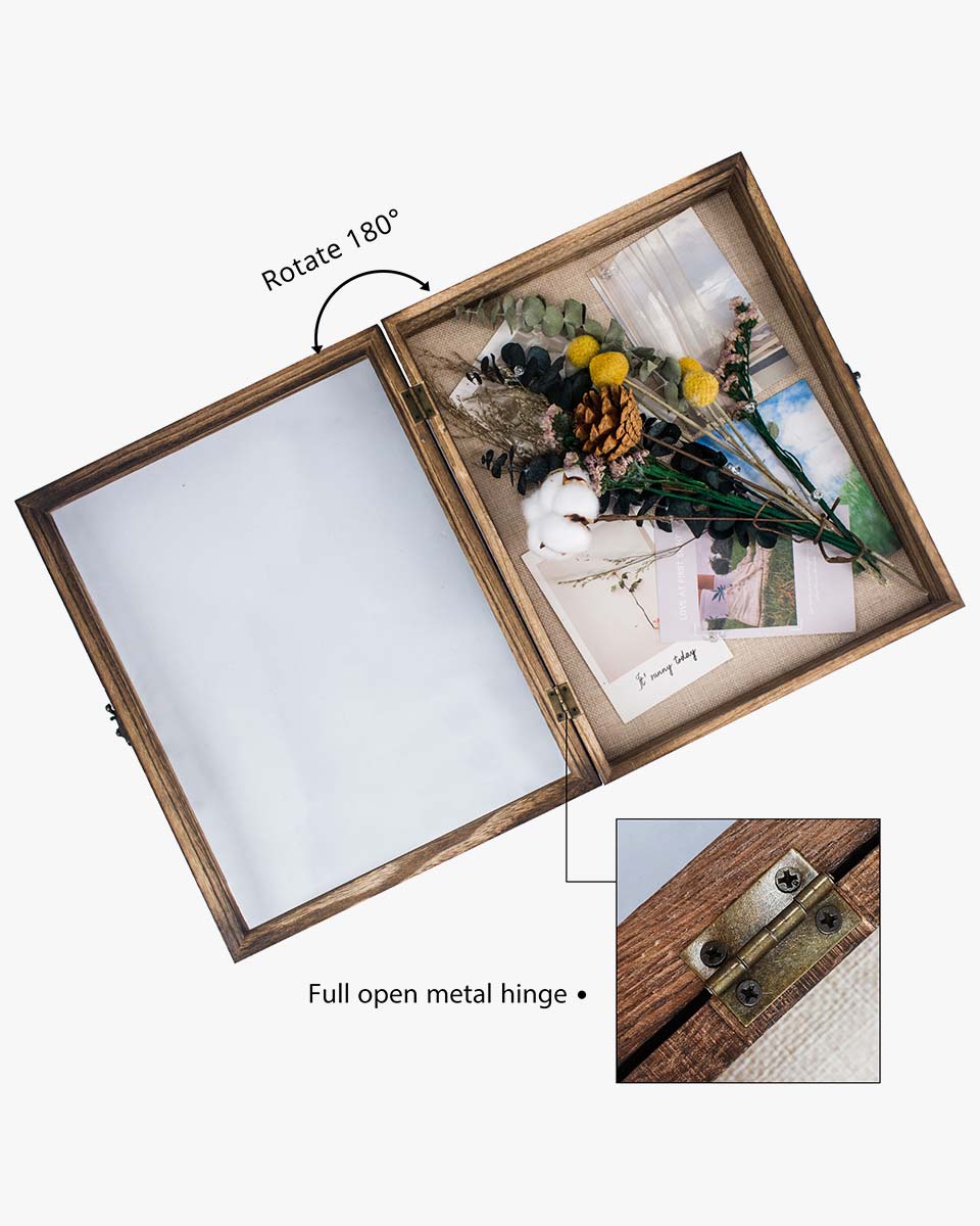Carbonized Black Shadow Box Frame Window Door with Hinge - 6 Sizes Available