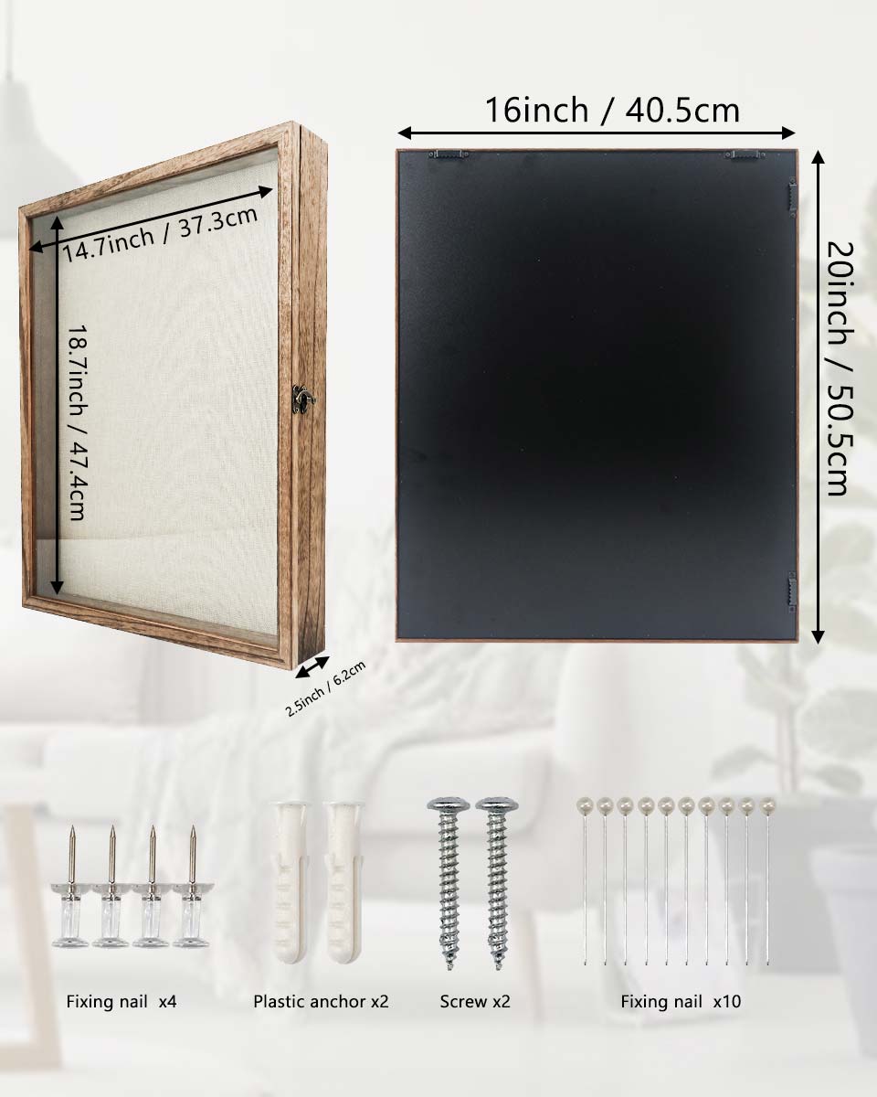 Carbonized Black Shadow Box Frame Window Door with Hinge - 6 Sizes Available