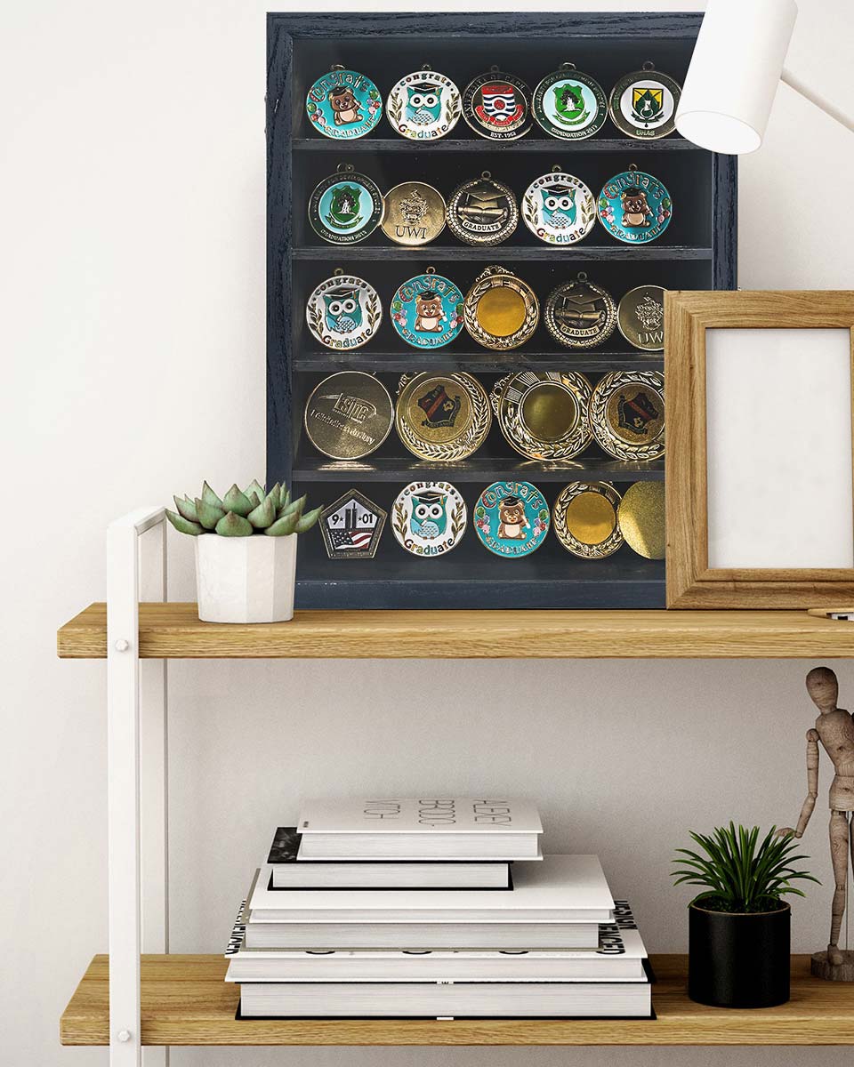 Rustic Black Shadow Box Frame Window Door with Removable Shelves in 4 Sizes