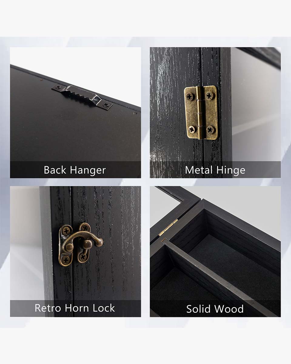 Rustic Black Shadow Box Frame Window Door with Removable Shelves in 4 Sizes