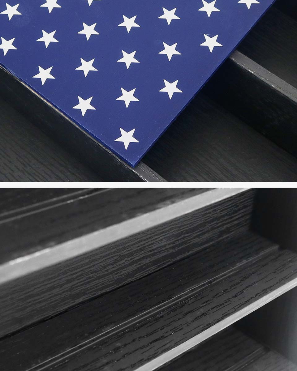 Wooden American Flag Challenge Coin Medal Display Case Frame 12x16 – 2 Colors Available