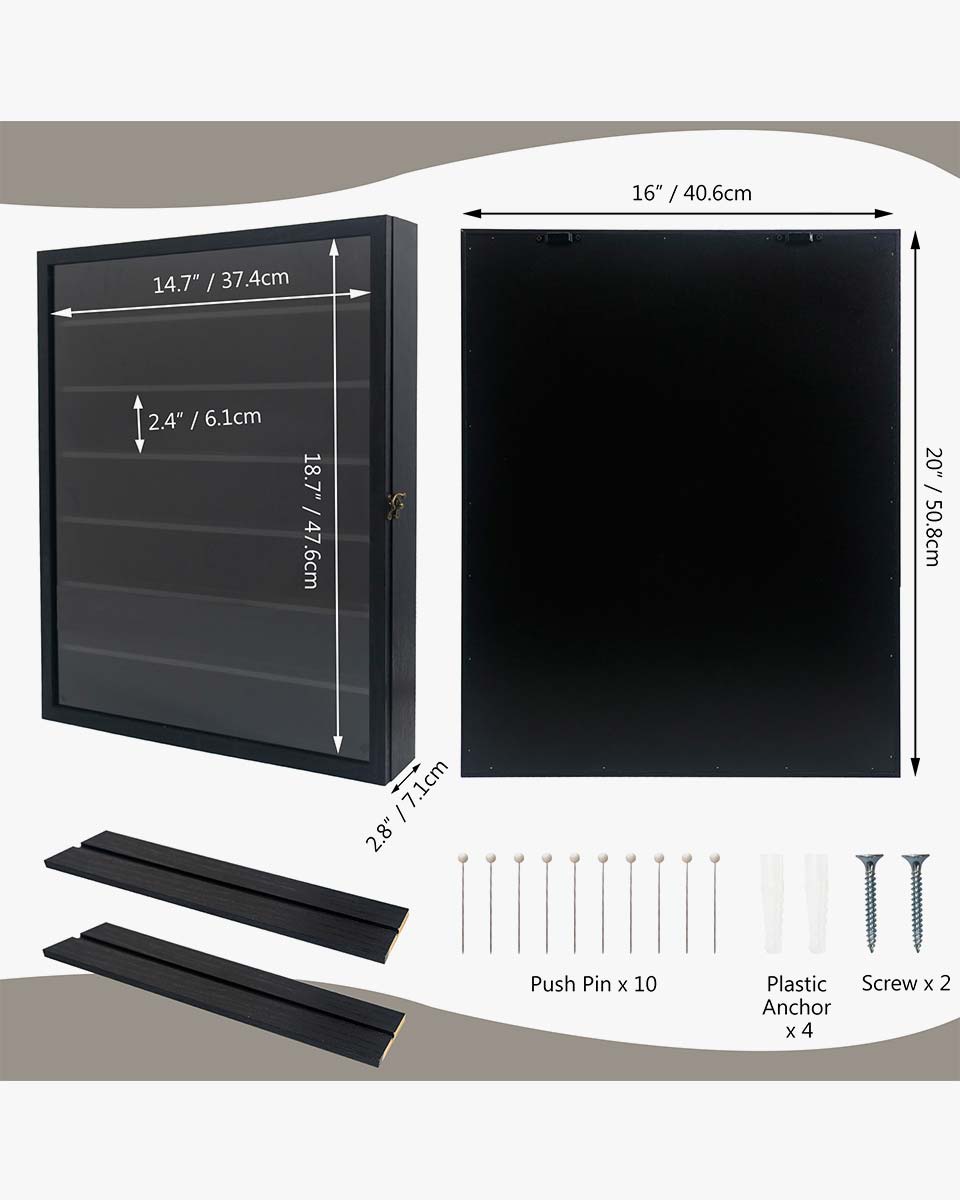 Rustic Black Shadow Box Frame Window Door with Removable Shelves in 4 Sizes