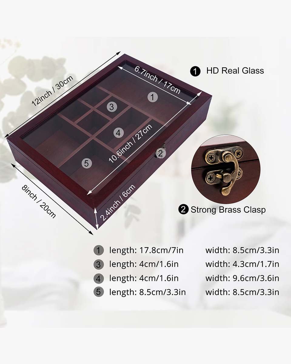 Rock Crystal Collection Box with Shelves - Onyx Opal Crystal Stand Displayed in 9 Different Sizes - 3 Colors Available