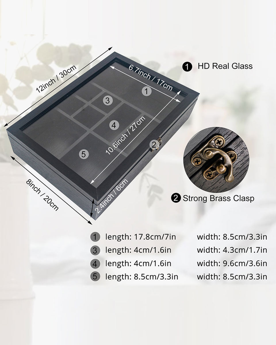 Rock Crystal Collection Box with Shelves - Onyx Opal Crystal Stand Displayed in 9 Different Sizes - 3 Colors Available
