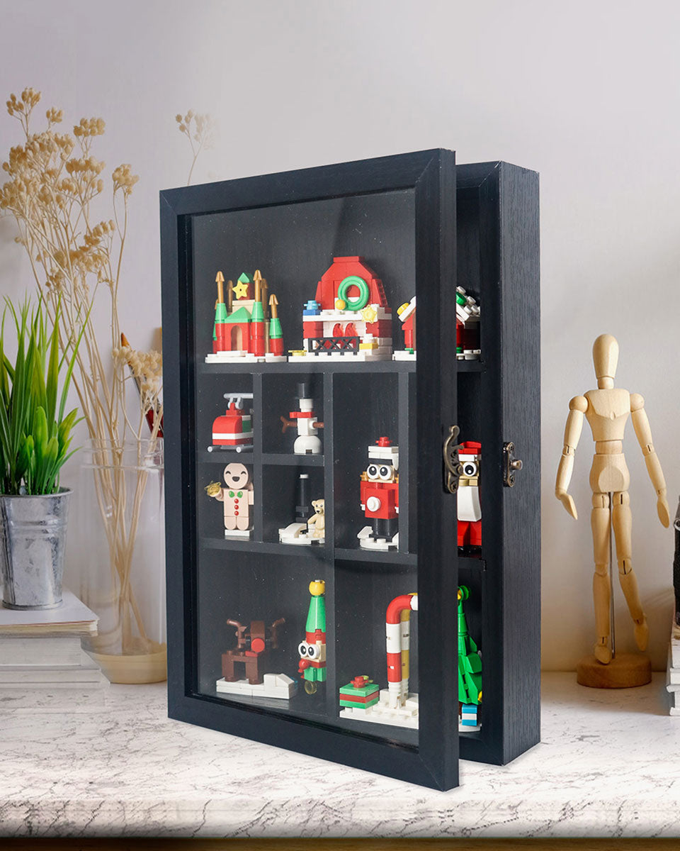 Rock Crystal Collection Box with Shelves - Onyx Opal Crystal Stand Displayed in 9 Different Sizes - 3 Colors Available