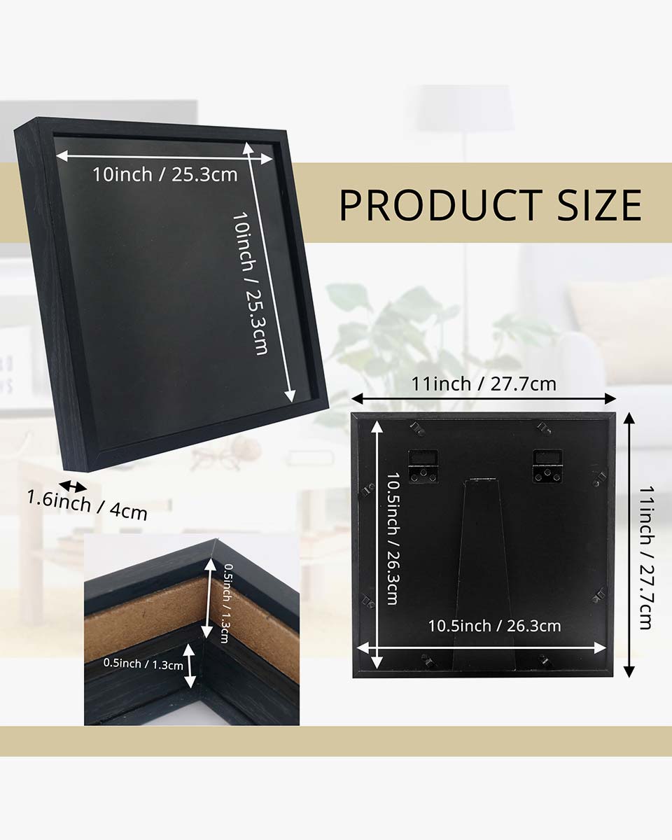 Black Enamel Pin Collection Display Case Frame with Real Glass - 2 Sizes Available