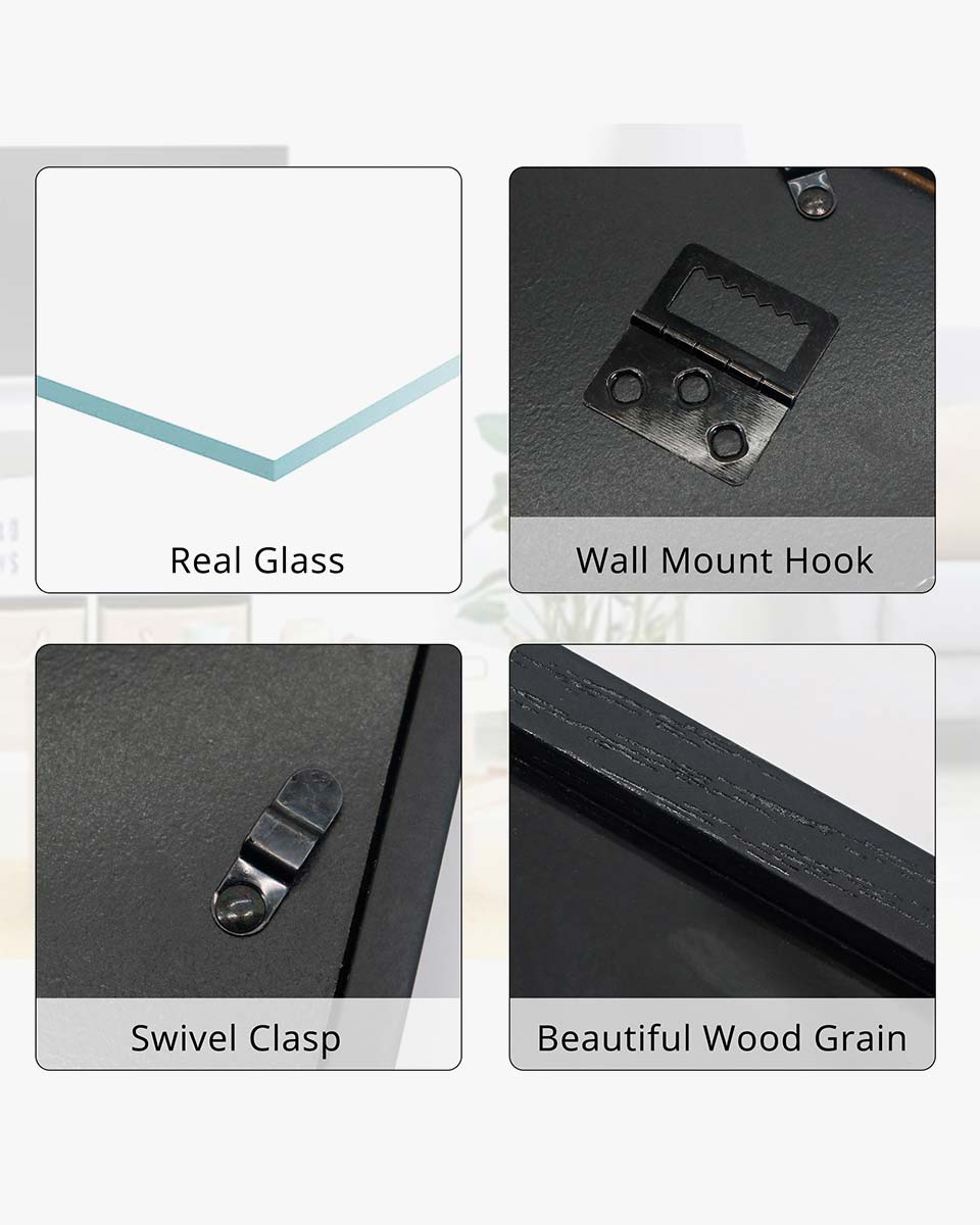 Black Enamel Pin Collection Display Case Frame with Real Glass - 2 Sizes Available