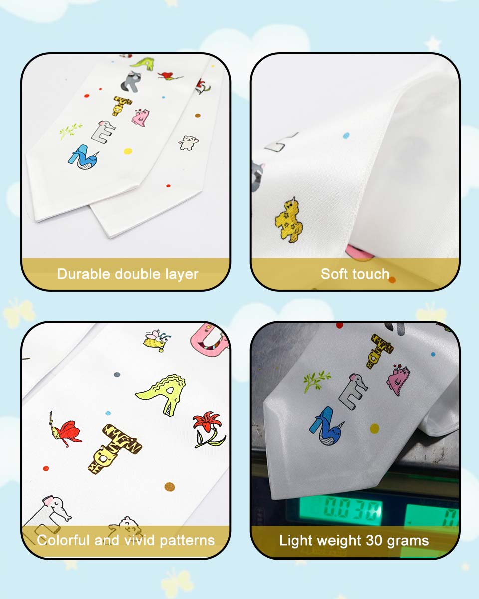 Preschool Kindergarten White Printed Graduation Stole for Kids