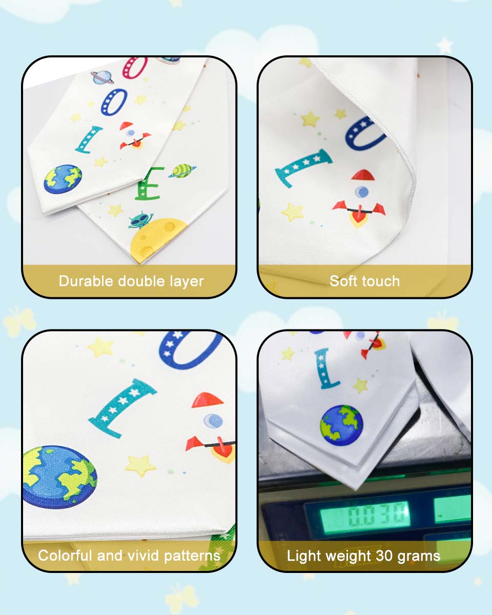 Preschool Kindergarten White Printed Graduation Stole for Kids