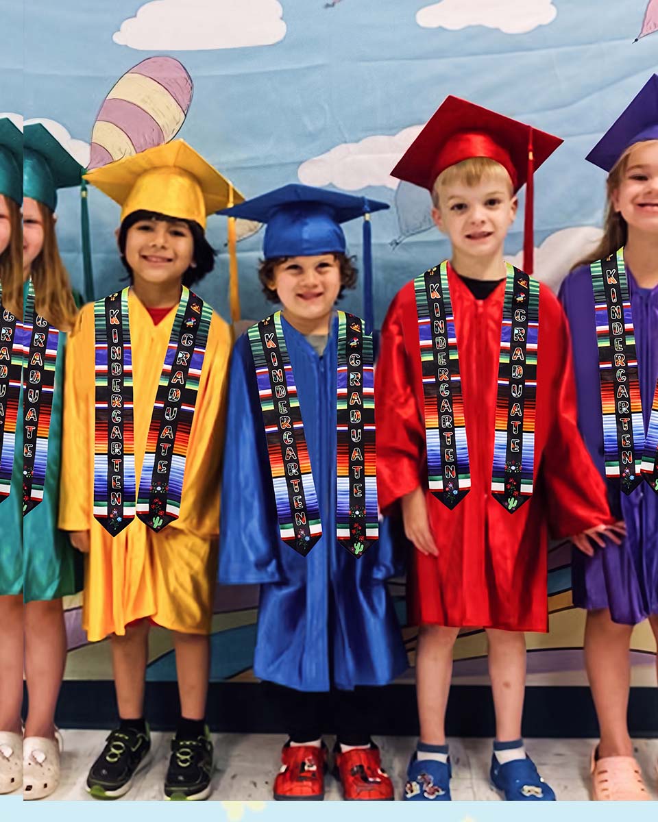 Mexican Preschool Kindergarten Printed Graduation Stole for Kids