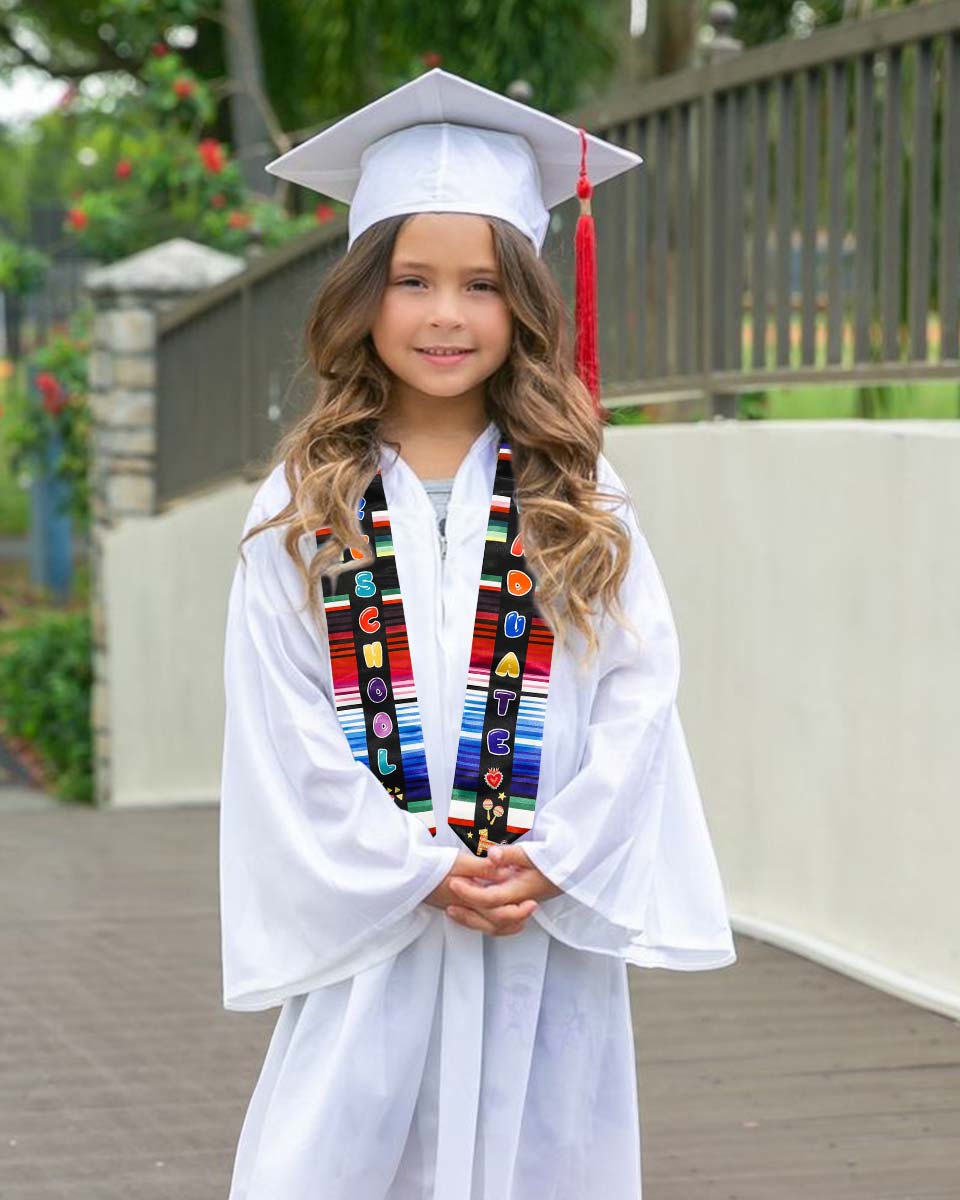 Mexican Preschool Kindergarten Printed Graduation Stole for Kids