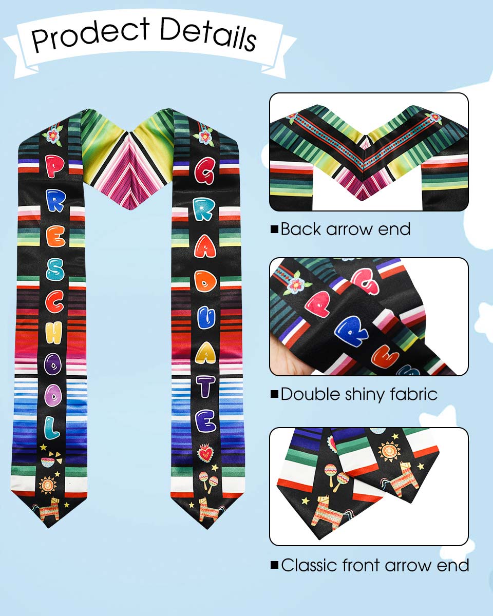 Mexican Preschool Kindergarten Printed Graduation Stole for Kids