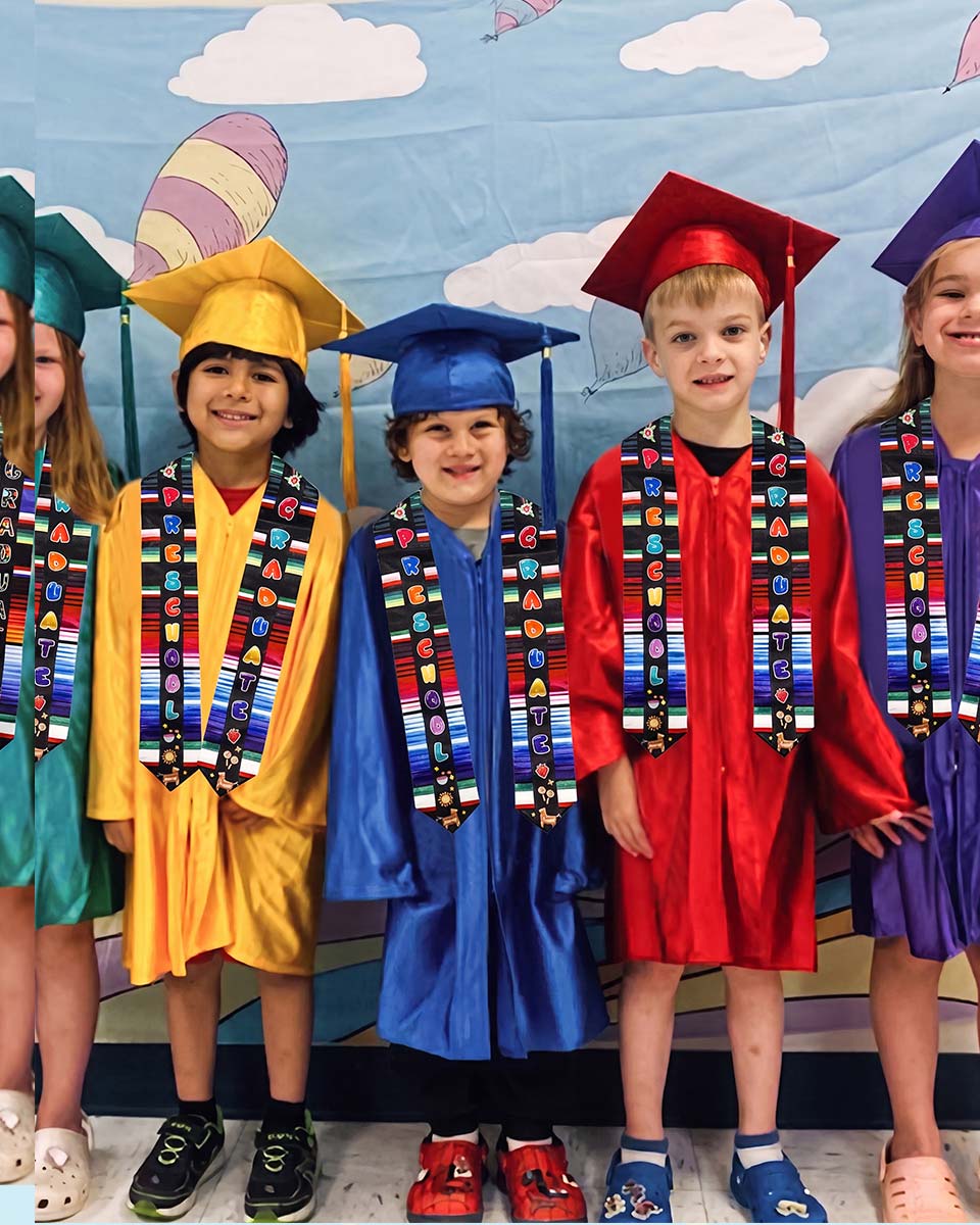 Mexican Preschool Kindergarten Printed Graduation Stole for Kids