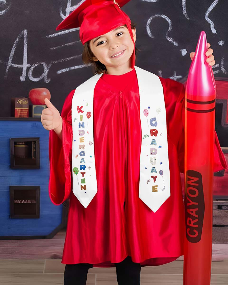 Class of 2025 Preschool Kindergarten Owl Printed Graduation Stole 50" Long - Various Colors & Styles Available