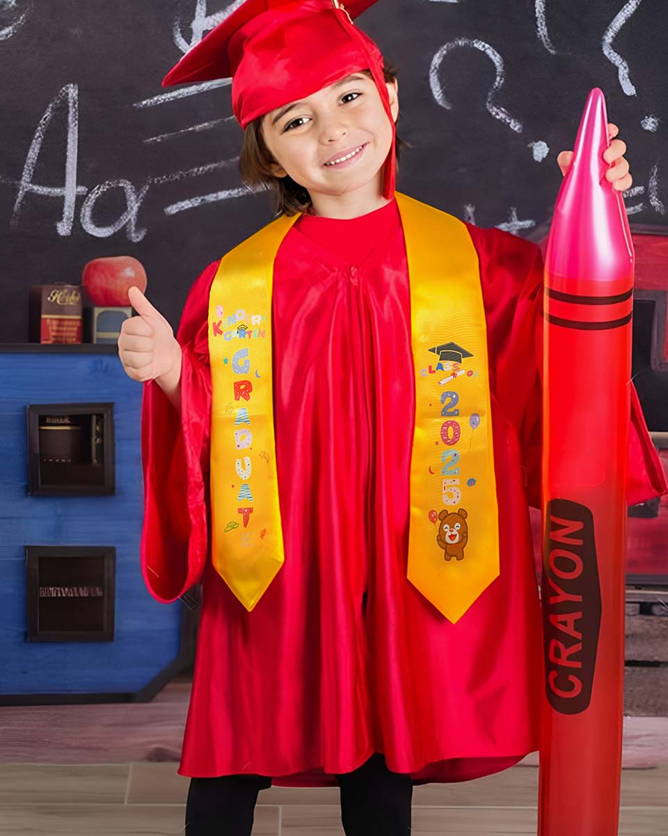 Class of 2025 Preschool Kindergarten Owl Printed Graduation Stole 50" Long - Various Colors & Styles Available