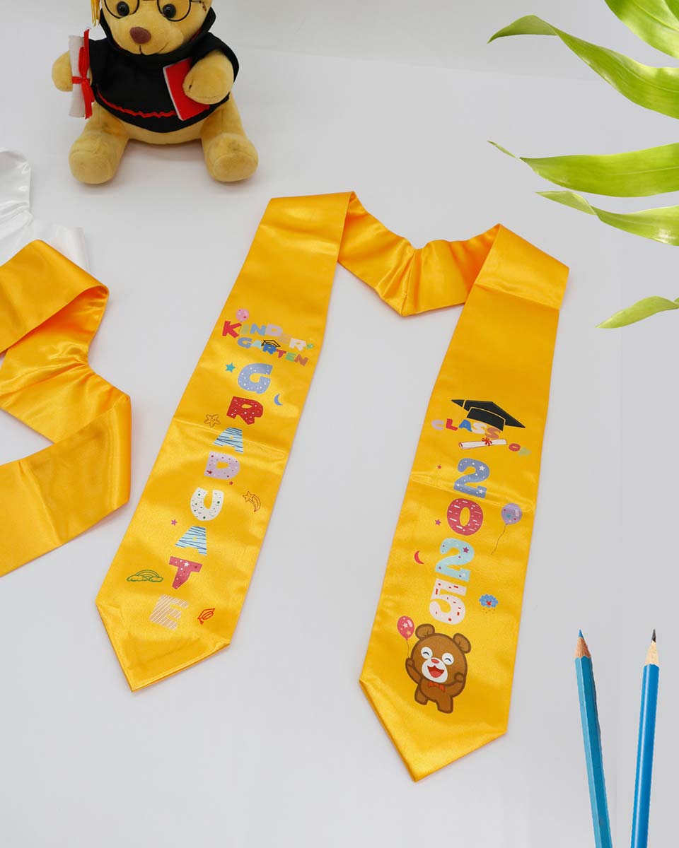 Class of 2025 Preschool Kindergarten Owl Printed Graduation Stole 50" Long - Various Colors & Styles Available