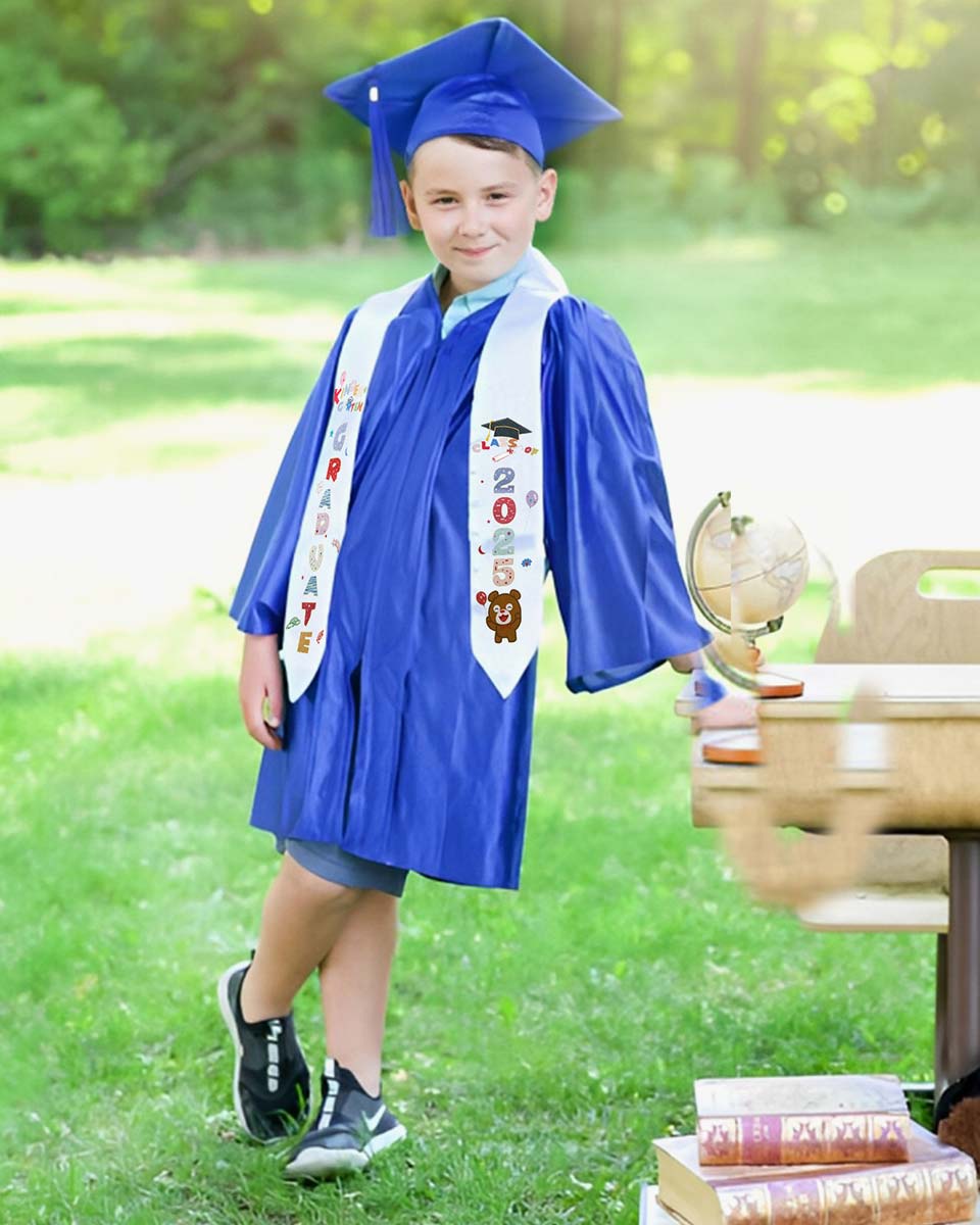 Class of 2025 Preschool Kindergarten Owl Printed Graduation Stole 50" Long - Various Colors & Styles Available