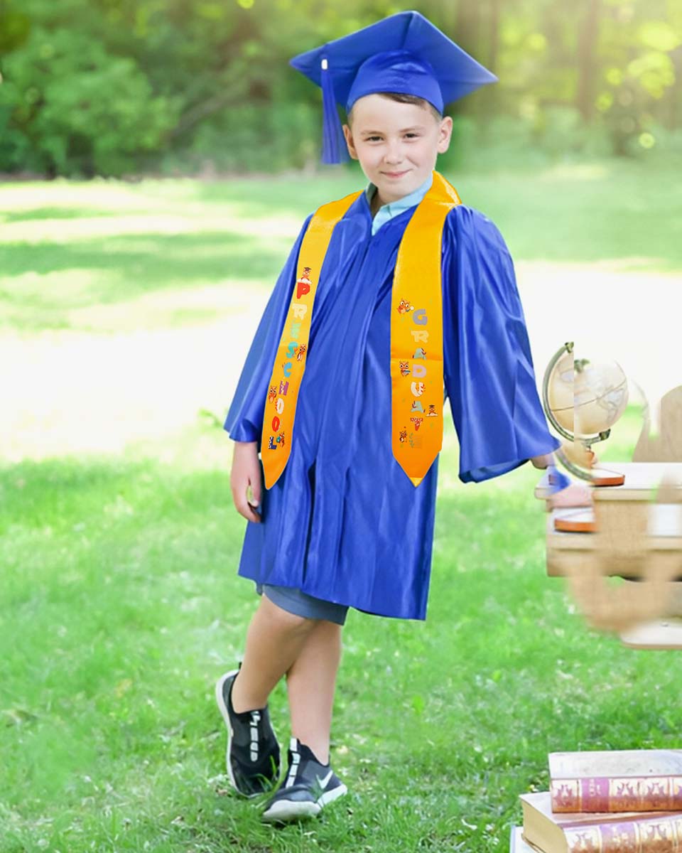 Class of 2025 Preschool Kindergarten Owl Printed Graduation Stole 50" Long - Various Colors & Styles Available