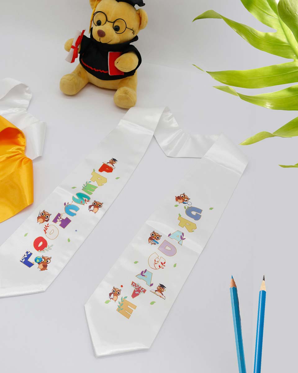 Class of 2025 Preschool Kindergarten Owl Printed Graduation Stole 50" Long - Various Colors & Styles Available