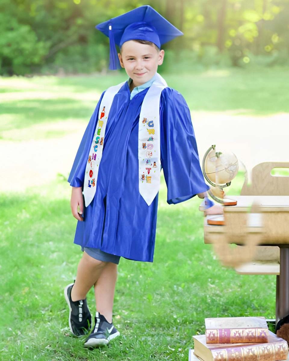 Class of 2025 Preschool Kindergarten Owl Printed Graduation Stole 50" Long - Various Colors & Styles Available