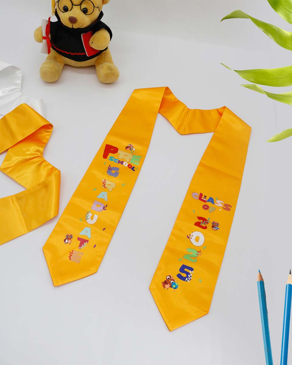 Class of 2025 Preschool Kindergarten Owl Printed Graduation Stole 50" Long - Various Colors & Styles Available