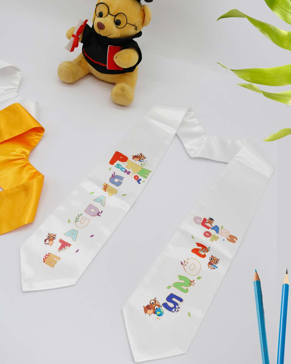 Class of 2025 Preschool Kindergarten Owl Printed Graduation Stole 50" Long - Various Colors & Styles Available