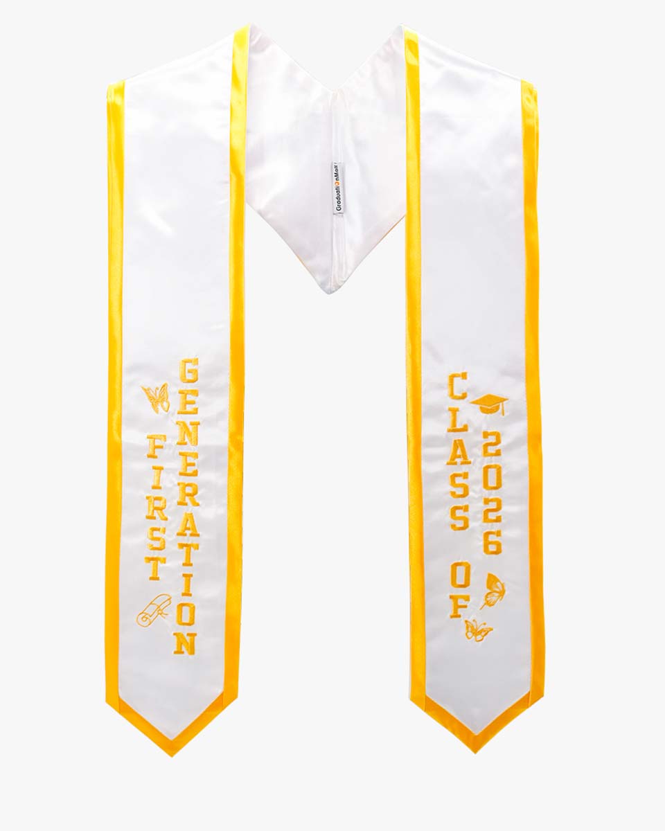 Class of 2026 Embroidered First Generation Graduation Stole for High School College - 2 Colors Available