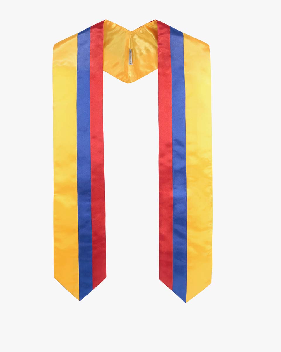 17 Country Flag Graduation Stoles Embroidery Sashes for Study Aboard International Students