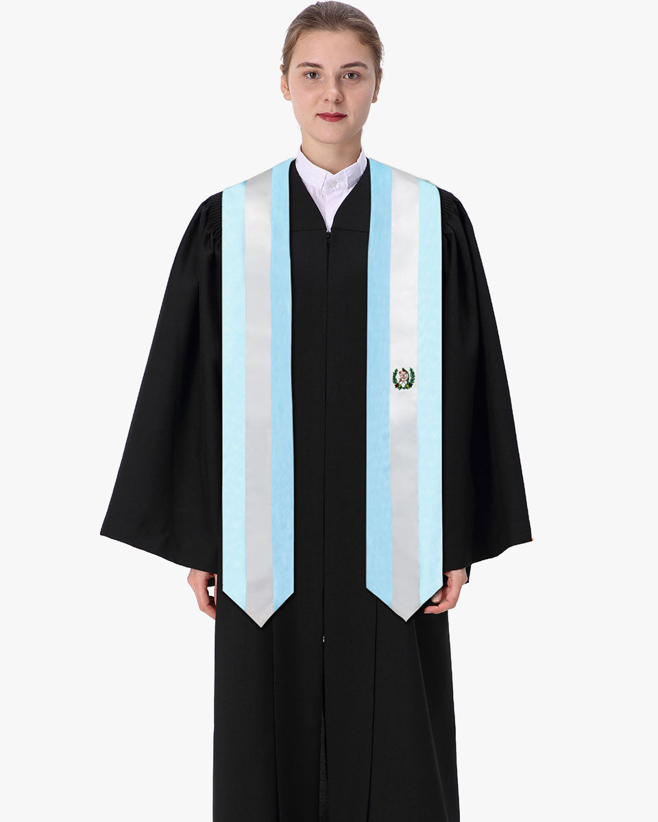 17 Country Flag Graduation Stoles Embroidery Sashes for Study Aboard International Students