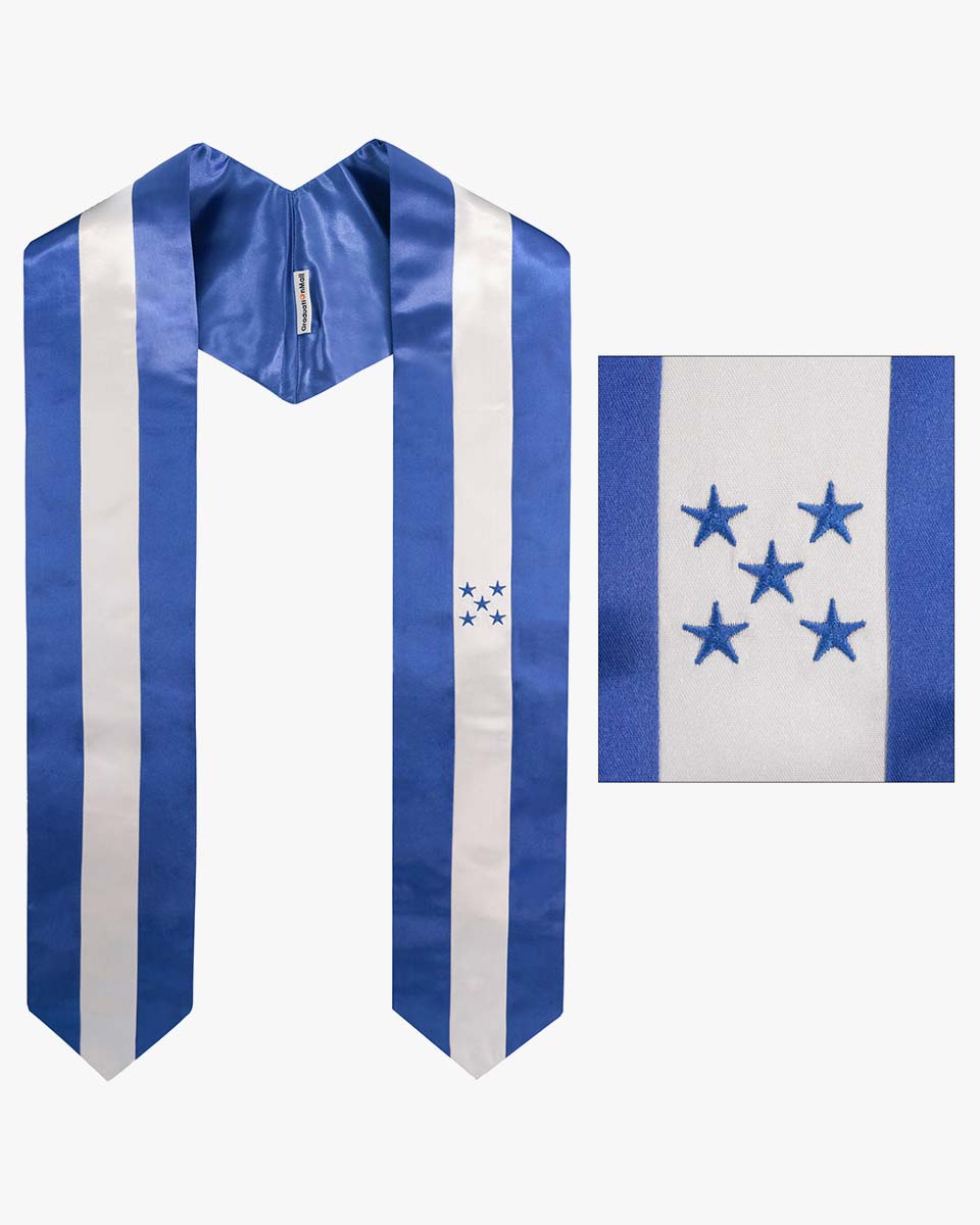 17 Country Flag Graduation Stoles Embroidery Sashes for Study Aboard International Students