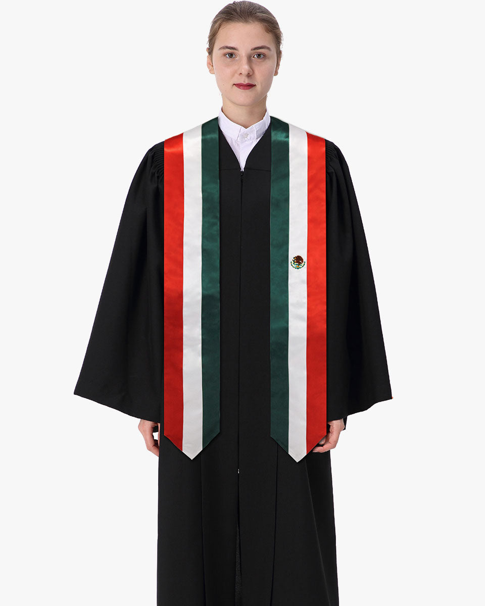 17 Country Flag Graduation Stoles Embroidery Sashes for Study Aboard International Students