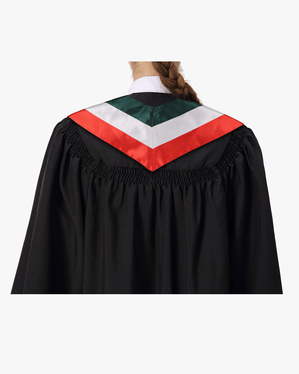 17 Country Flag Graduation Stoles Embroidery Sashes for Study Aboard International Students