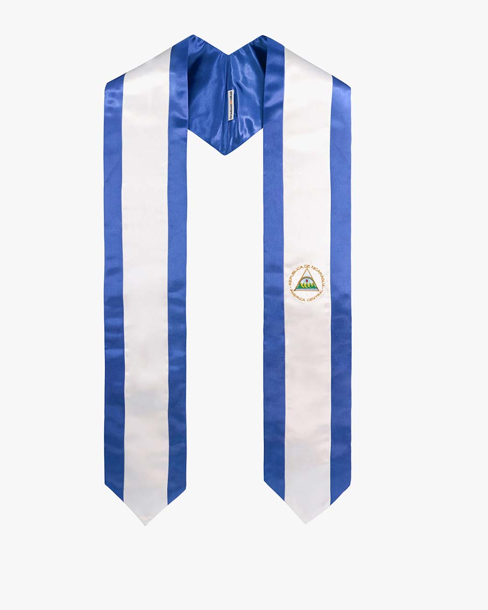 17 Country Flag Graduation Stoles Embroidery Sashes for Study Aboard International Students