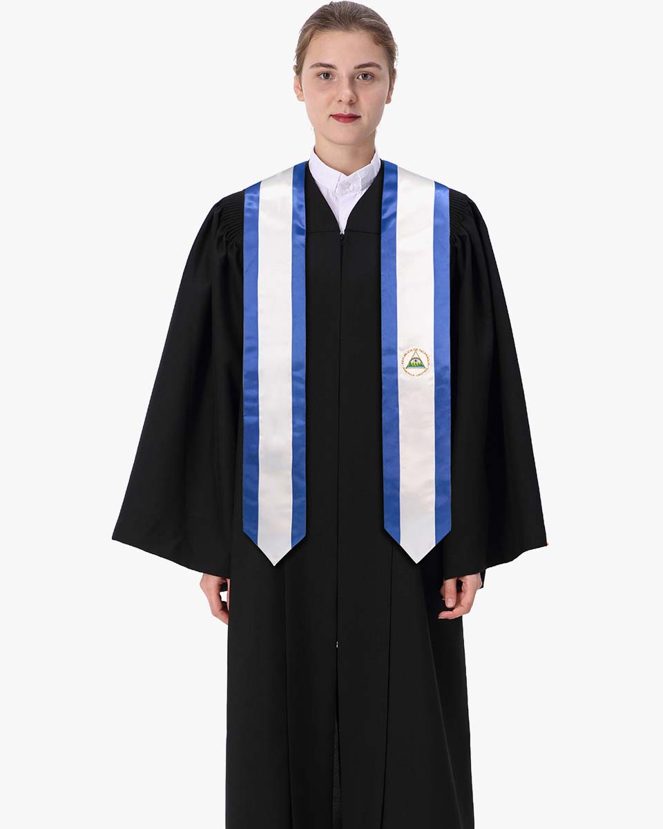 17 Country Flag Graduation Stoles Embroidery Sashes for Study Aboard International Students
