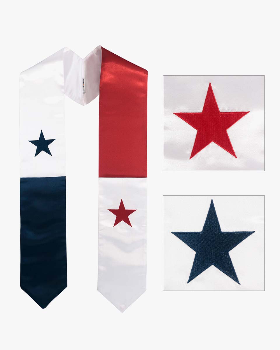 17 Country Flag Graduation Stoles Embroidery Sashes for Study Aboard International Students