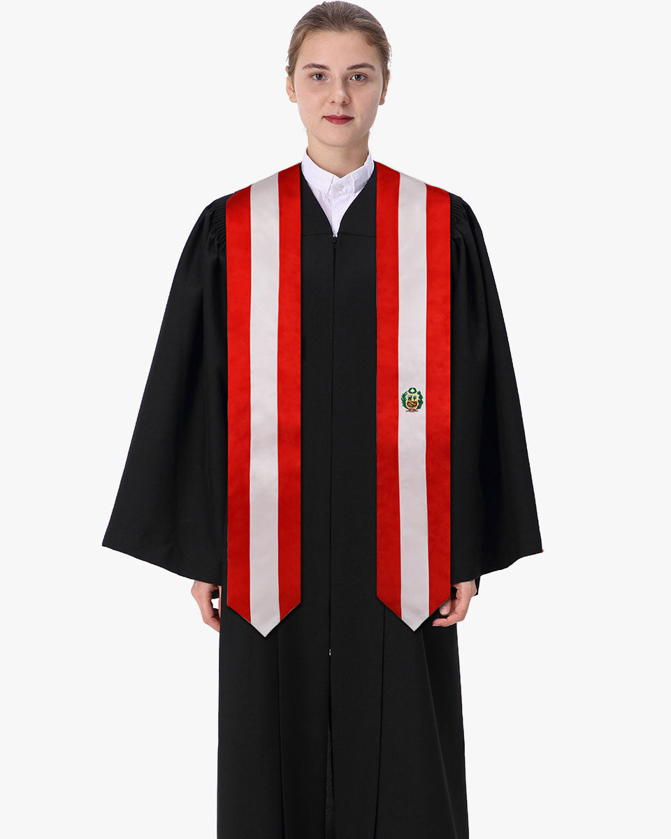 17 Country Flag Graduation Stoles Embroidery Sashes for Study Aboard International Students